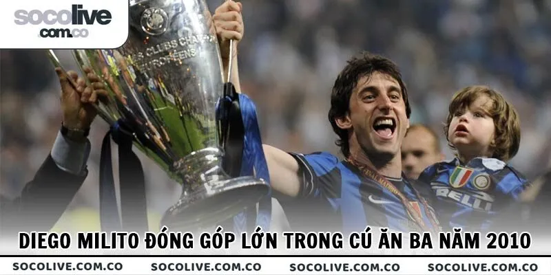 Diego Milito đóng góp lớn trong cú ăn ba lịch sử năm 2010