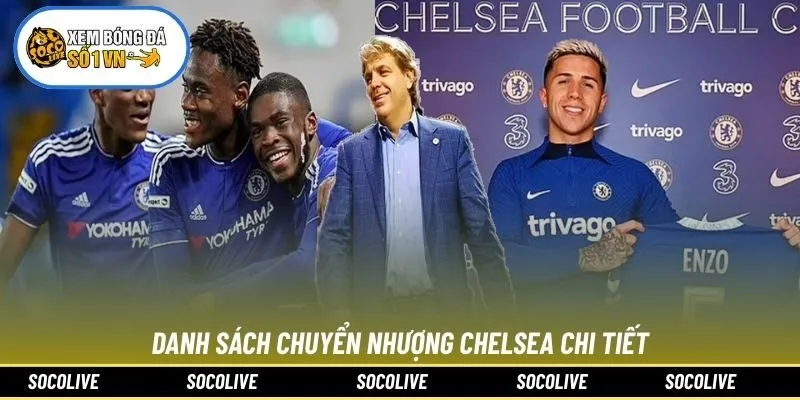 Danh sách chuyển nhượng Chelsea chi tiết